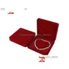 Smyckeslådor presentförpackning Veet Wedding Pearl Necklace Packaging Favor Holder Mothers Day Display Storage Case 19x19x4cm Drop Delivery DHR2D