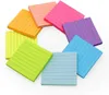 Notas pegajosas forradas 3x3 polegadas, cor brilhante, almofadas autoadesivas fáceis de postar para a escola, escritório em casa, notebook, 8 padspack 240119