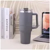 Bouteilles d'eau Bouteille thermique 40oz Tasse de voiture Crème glacée en acier inoxydable Insation sous vide Poignée froide Livraison directe Dhkqo