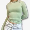 hirigin Women Casual Double Layer Basic Tee Shirts Long Sleeve Slim Fit Crop Tops Fairy Cottage Vintage T-shirt Female Clothes 240122