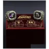 2 pezzi 8 24 Bryant Basketball Team Champions Championship Ring con scatola di legno Sport Souvenir Men Fan Gift 2023 Consegna all'ingrosso Dhv80