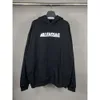 24SS Designer Blenciaga Hoodie Baleciaga High Edition Paris Marca de Moda Clássica Impressão de Cartas Desgastadas e Desgastadas Mens e Mulheres Suéteres com Capuz Família