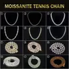 Miami Iced Out 3mm 4mm 5mm 6mm Cuban Chain 925 Silver Necklace VVS Moissanite Tennis Custom With
