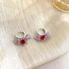 Boucles d'oreilles pendantes en forme de cœur en Zircon coloré, Design minoritaire féminin, doux, Simple et pompon