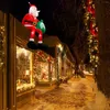 Party Decoration Ourwarm 8ft Climbing Santa Christmas Blindsables Decorations Inbyggda LED-ljus Xmas-semester för utomhus veranda