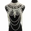 Andra smyckesuppsättningar Pearl Body Chain Shoulder Necklace Bra Multilayer Pendant YQ240204