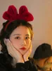 Hair Accessories Red Velvet Bow Headband Female 2024 Christmas Headwear National Day Children's