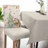 Housses de chaise de pâques, printemps, tulipe, œuf nain, ensemble de housses de siège en Spandex extensible pour cuisine, maison, salle à manger