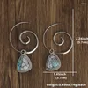 Dingle örhängen spiral två-ton metall virvel steampunk smycken boho tribal geometri stor runda för kvinnor pendientes