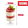 Einwegbecher Strohhalm 50pcs Gelee Plastik Mini Dessert Lebensmittel für Mousse Behälter Vorspeise Home Ice Shop Pudding Creme Tasse