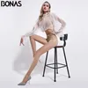 Women Socks BONAS 40D Plus Size Pantyhose Nylons Tights Lady Sexy Skin Black Slim Spring Summer Fashion Suitable For 100kg