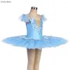 Zużycie sceniczne BLL542 Blue/Różowy Spandex Zdarzacz z sztywną spódnicą tiulową przedprofesjonalną balet Tutu dla dziewcząt taneczny