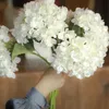 PARTY JOY 5Pcs Silk Hydrangea Branch Artificial Flowers Bridal Bouquet for Wedding Office Party Garden Home Crafts DIY INS Decor 240130