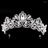 Pinces à cheveux mode baroque luxe cristal AB couronne de mariée diadème couleur or clair diadème diadème pour femmes mariée accessoires de mariage
