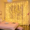 Strängar LED Curtain Garland Fairy Lights Festoon med avlägsna år Juldekoration Party Wedding Decoration.
