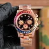 Titta på Luxury Mens Designer Watches Rainbow 43mm Automatiska mekaniska högkvalitativa klockor Rostfritt stål Strap Classic Scratch Resistant Crystal Wristwatch