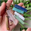 Pendentif Colliers Pierre Naturelle Minérale Irregar Rec Quartz Pendum Amazonite Tiger Eye Lapsi Rose Cristal Drop Livraison Bijoux Pendentif Otwbb