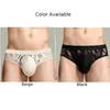 Onderbroeken Heren Mesh Sheer Slips Ardennen Pouch Slipje Zien door ondergoed Laagbouw Naadloze Kanten Knickers Erotische Lingerie