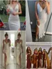 Casual Dresses Missord Fashion 2024 Sexy Women Party Maxi Bridesmaid V-Neck Sequin Backless Split lår kväll elegant årsklänning