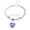 Bedelarmbanden Hele Hart Blauw Kristal Leraar Geschenken Bangle Armband Leraren Dag Souvenirs309P Drop Levering Sieraden Dhwam