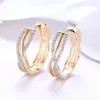 Backs Colkings 925 Silver 24 mm 18K Gold Twist Hoop for Women Fashion Wedding Biżuteria