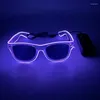 Partydekoration 1PC Leuchtende LED-Brille Glühen Sonnenbrille EL-Draht Neon im Dunkeln liefert Gefälligkeiten für Kinder Erwachsene