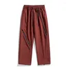 Calças masculinas primavera homens multi-zip esportes ao ar livre baggy impermeável à prova de vento sweatpant moda jogger casual unisex calças