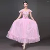 Stage Wear A Flowing White Or Pink Ballet Soft Gauze Long Dress For Women Girls