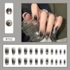 False Nails Black Translucent Medium No Fading Waterproof Nail With Adhesive Tool For Daily Lives Everyday Use