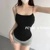 Women's Tanks Summer TVVOVVIN 2024 Sexy Red With Chest Cushion Folded Small Strap Tank Top For Slim Bottom RC9N