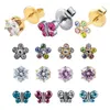 Studörhängen 12pairs kirurgiska stål kristallörhängen smycken öron piercing studs blandade färger diverse form stjärna hjärta måne pärla 20 gauge