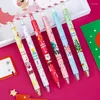 6 Teile/satz Weihnachten Gel Stifte 0,5mm Schwarz Tinte Versenkbare Stift Zum Schreiben Schöne Unterschrift Schule Büro Lieferanten Kinder Geschenke