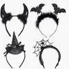 Party Decoration Halloween Devil Hair Band Spider Web Witch Dance pannband Po Props Ghost Festival Bat Head Hoop