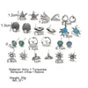 Ohrstecker Bohemian Starfish Wave Turtle Set für Frauen Vintage Ruder Herz Runde Ohrring Statement Schmuck 2024