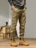 Брюки-карго с несколькими карманами, весенне-летние мужские брюки-карго, уличная одежда, узкие рабочие брюки на молнии, хлопковые повседневные тактические брюки 240127