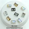 Accesorios rectangulares de diamantes de imitación para decoración de uñas, cristal de fondo afilado K9, piedra de cristal, decoración 3D para uñas a la moda, 240202