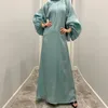 Abbigliamento etnico Moda Donna musulmana Maniche a lanterna Papillon Collo Maxi Abito da festa Dubai Abaya Ramadan Eid Caftano arabo saudita islamico