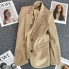 Primavera e outono estilo casual temperamento de alta qualidade feminino purecolor loosefitting terno jaqueta blazer feminino 240202