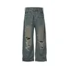 Jeans pour femmes lavés style petit ami trous déchirés baggy denim pour femmes hommes grunge pantalon déchiré pantalon gothique streetwear y2k esthétique