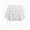 Skirts DEEPTOWN Kawaii Lolita Skirt Women White Elastic Waist A-line Lace Patchwork Up Japanese Style Cutecore Mini Summer