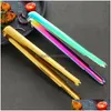 Other Kitchen Tools Stainless Steel Ice Clamp Tongs Colorf Summer Party Bbq Food Cake Bread Clip Drop Delivery Home Garden Kitchen, Di Dhd2E