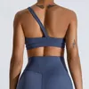 Chemises actives Yoga Soutien-Gorge De Gymnastique femme Sport Une épaule Sexy Beau Dos Top De Fitness Sangle Croisée Respirant