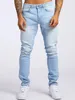 Black Street Fashion Men Jeans High Quality Retro Blue Elastic Slim Fit Ripped MenDesigner Denim Brand Pants Hombre 240125