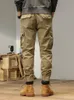 Multi-Zakken Lente Zomer Cargo Broek Mannen Streetwear Rits Been Skinny Werk Joggers Katoen Casual Tactische Broek 240127