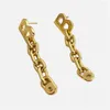 Dangle Earrings Chain Metal Pendant Female Designed For Women To Design High-end Light Luxury Geometric Accessories Gifts