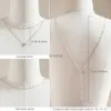 Other Jewelry Sets Elegant Bridal Back Chain Jewelry Pearl Necklace Body Jewelry Chackras Dress for Women Summer Accessories Y Shape Back Chain YQ240204