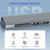 Em 1 hub usb c para macbook pro/air portátil docking station 3.0 leitor de cartão sd 5 portas 2.0 tf adaptador divisor