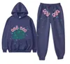 Designer de mode pour femmes imprimé monogramme araignée à capuche tunique pantalon sweat-shirt en laine costume d'athleisure pour femmes Young Thug 555 araignée 555555 Survêtement araignée à capuche