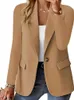 Blazer Woman Clothing Korean Style Ytterkläder Långärmad topp Solid Color Cardigan Autumn Winter Office Lady Jacket Elegant Coat 240129