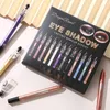 Dragon Ranee 12 PZ / SET Matita per ombretti sdraiata Penna per baco da seta Perlescente a lunga durata Shimmer Glitter Eye Shodow con temperamatite 240119